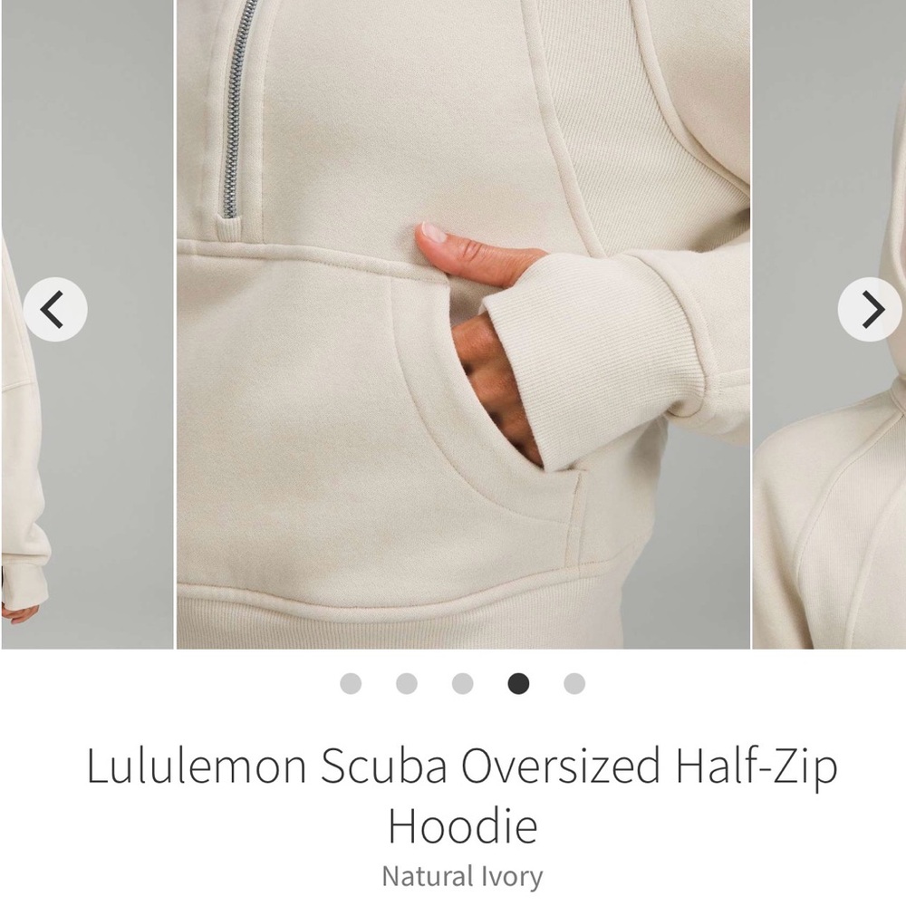 Lululemon Scuba Oversized Half Zip Hoodie ~ XL/XXL ~ Natural Ivory / Bone - Picture 11 of 12